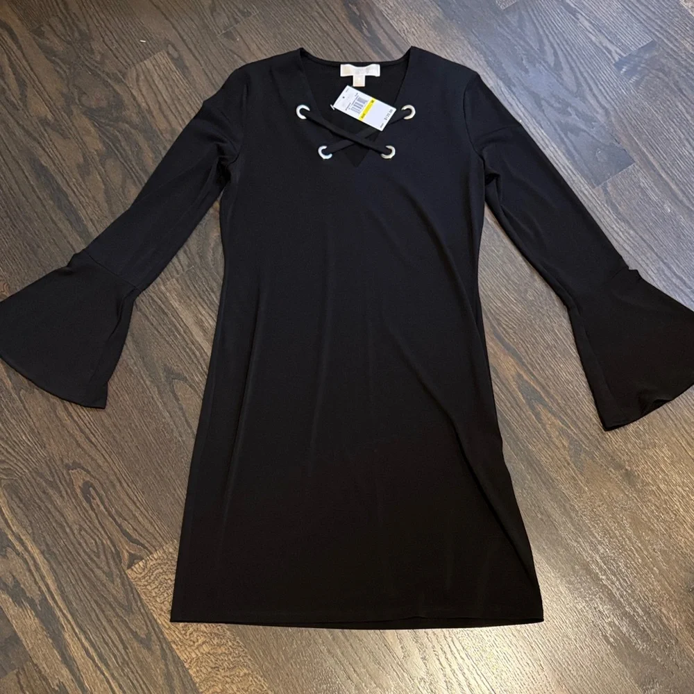 Michael Kors Black Dress with Flared Sleeves - Picture 1 of 5